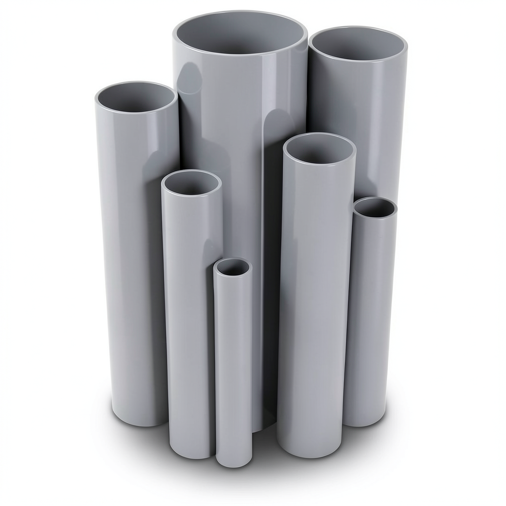 مواسير UPVC جدول 80 مقاس 2 إنش سمك 5.5 مم لون رمادي