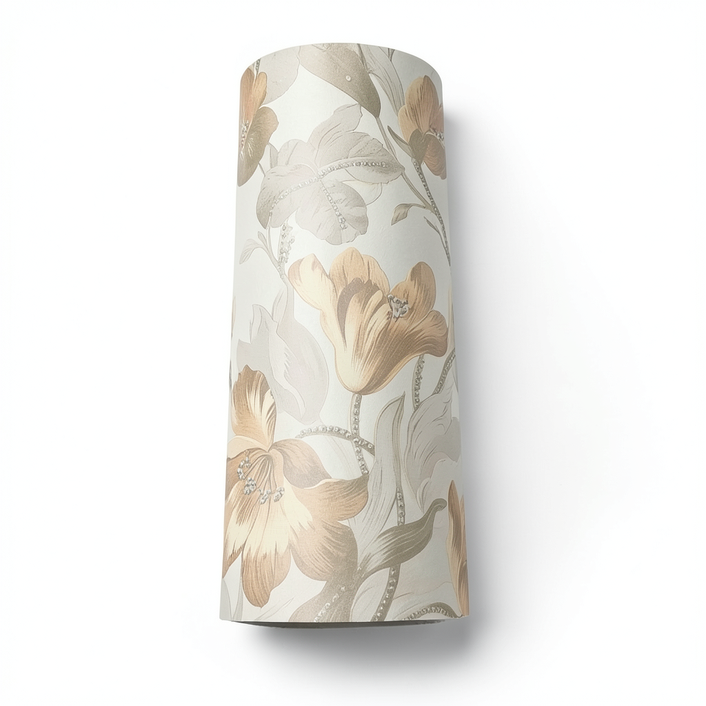 Floral Wallpaper 10 m x 0.70 m Beige, Model 13057