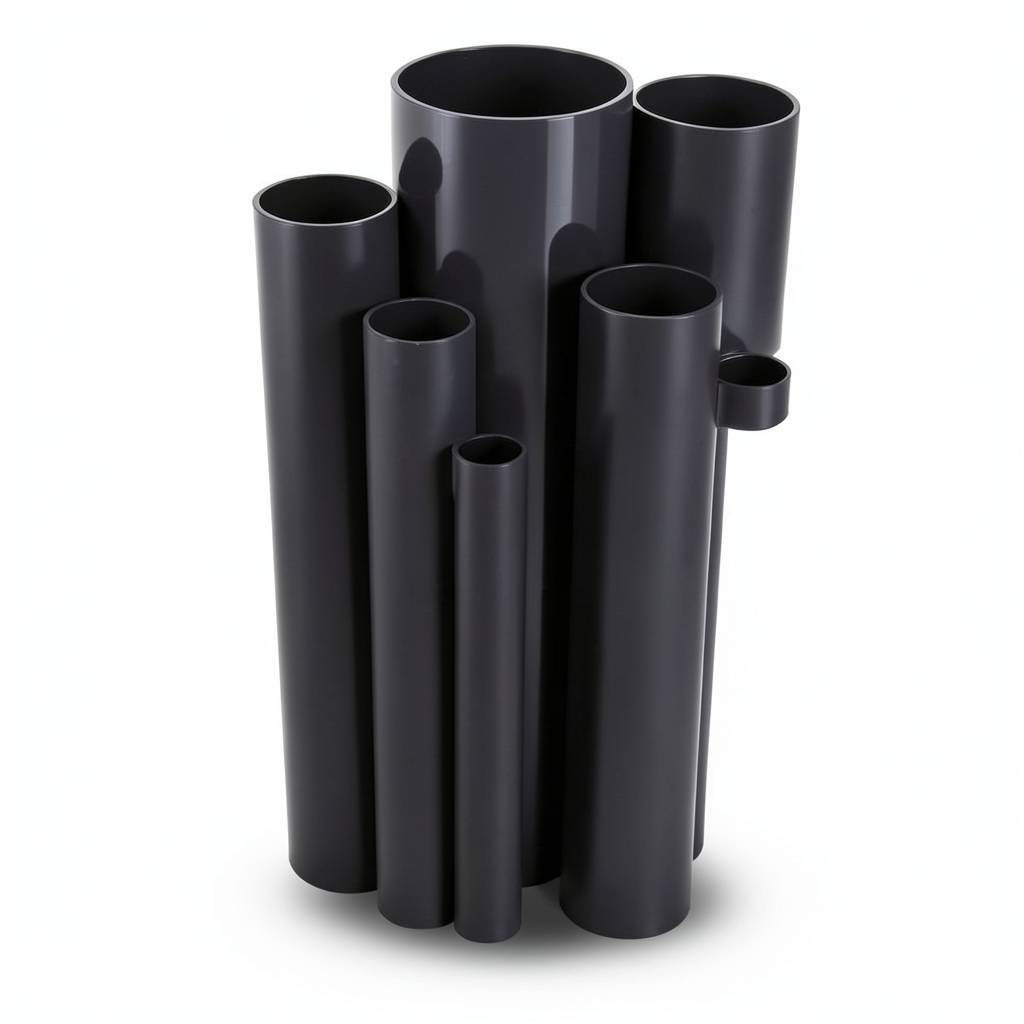 مواسير UPVC ضغط 10 بار قطر خارجي 250 مم سمك 11.9 مم لون اسود