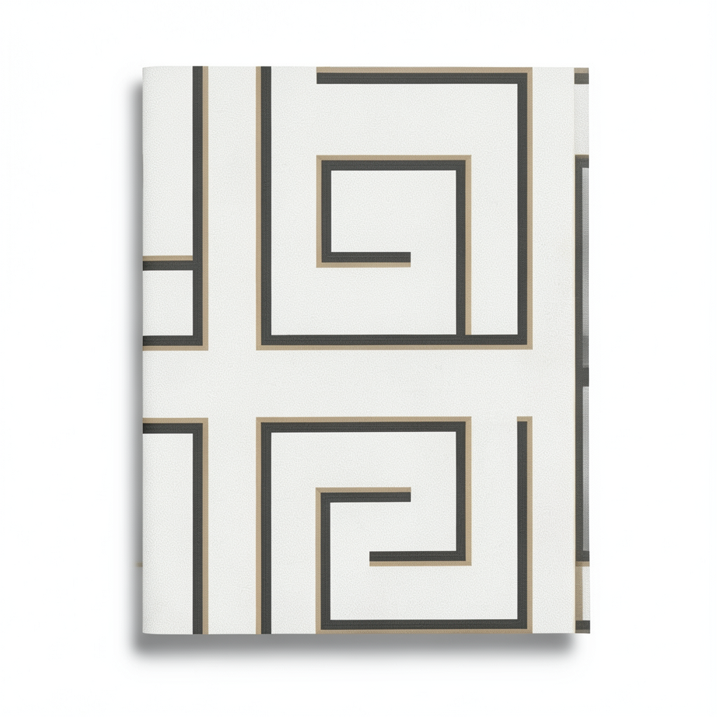 Italian Geometric Wallpaper 10m x 0.70m Off White, Model Z76001