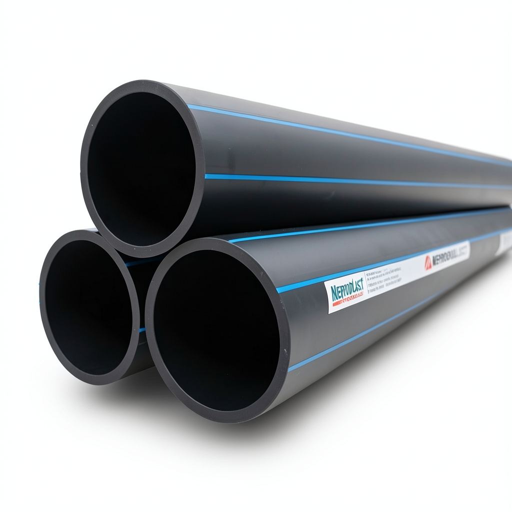 مواسير HDPE نيبروبلاست PE 80 ضغط 16 بار قطر خارجي 250 مم سمك 27.9 مم لون أسود | نيبروبلاست