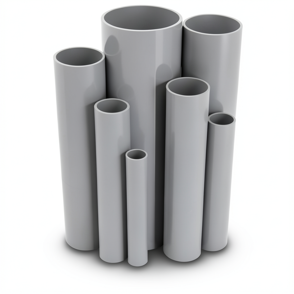 مواسير UPVC جدول 80 مقاس 1¼ إنش سمك 4.9 مم لون رمادي