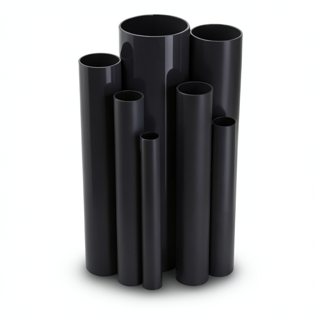 مواسير UPVC جدول 80 مقاس 1¼ إنش سمك 4.9 مم لون أسود
