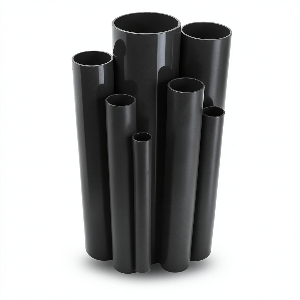 مواسير UPVC جدول 80 مقاس ½ 1 إنش سمك 5.10 مم لون أسود