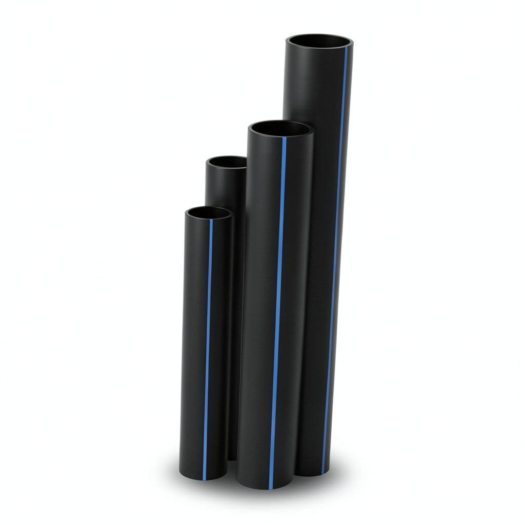 مواسير HDPE نسبة الأبعاد القياسية 26 قطر خارجي 160 مم سمك 6.2 مم لون أسود