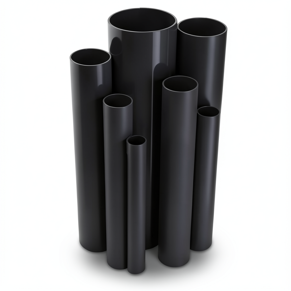 UPVC Pipes Nominal Pressure 10 Bar Outside Diameter 250 mm Thickness 11.9 mm Black