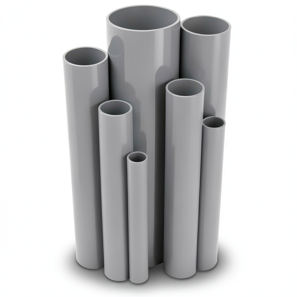 UPVC Pipes Pressure 16 Bar Outside Diameter 250 mm Thickness 18.6 mm Gray