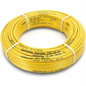 أنابيب HDPE PE 100 ضغط 20 بار قطر خارجي 125 مم سمك 14 مم لون أصفر | نيبروبلاست