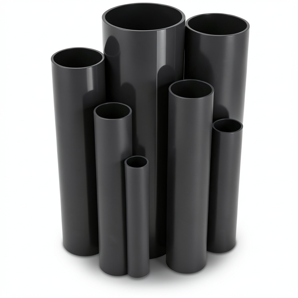 مواسير UPVC ضغط اسمي 16 بار قطر خارجي 280 مم سمك 20.8 مم لون اسود