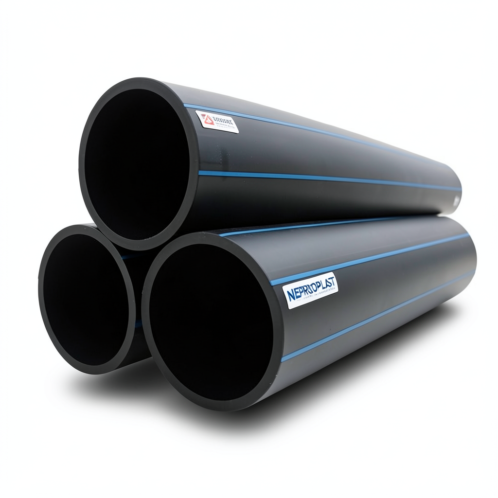 مواسير HDPE نيبروبلاست PE 80 ضغط 16 بار قطر خارجي 250 مم سمك 27.9 مم لون أسود | نيبروبلاست