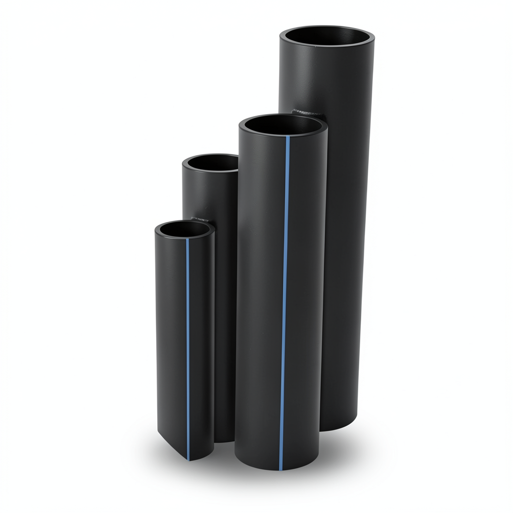 مواسير HDPE نسبة الأبعاد القياسية 26 قطر خارجي 710 مم سمك 27.2 مم لون أسود