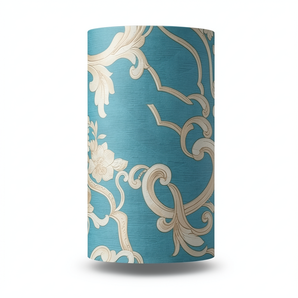 Italian Wallpaper Classic Design Turquoise Color, Size 10m x 0.70m, Model rc16068