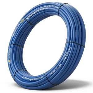 أنابيب HDPE PE 100 ضغط 20 بار قطر خارجي 110 مم سمك 12.3 مم أزرق | نيبروبلاست