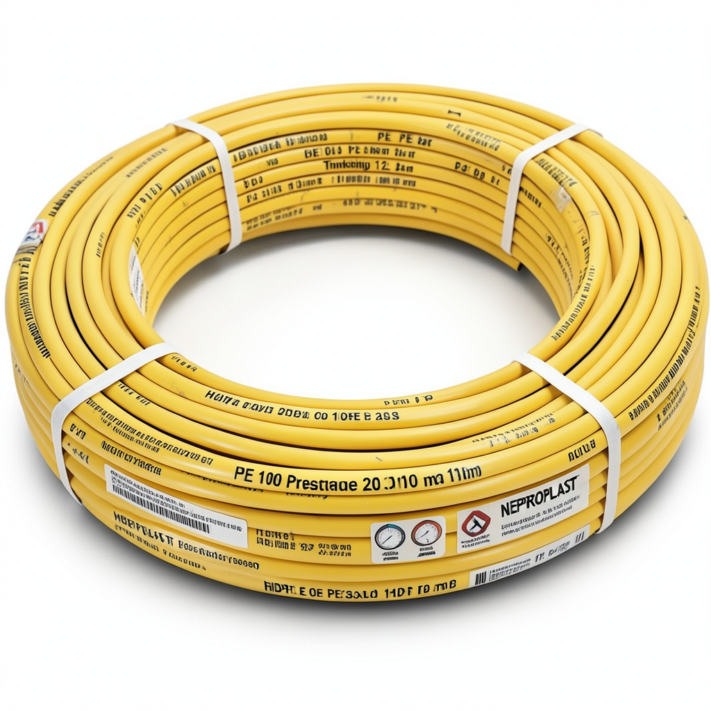 HDPE Pipes PE 100 Pressure 20 Bar Outside Diameter 110 mm Thickness 12.3 mm Yellow | NEPROPLAST