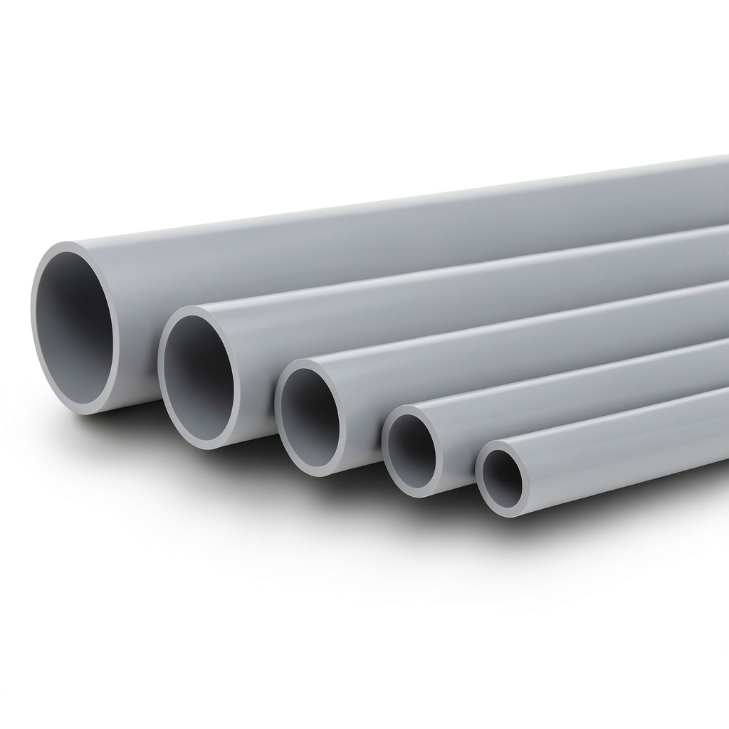 UPVC Pipes Nominal Pressure 4 Bar Outside Diameter 180 mm Thickness 3.6 mm Gray
