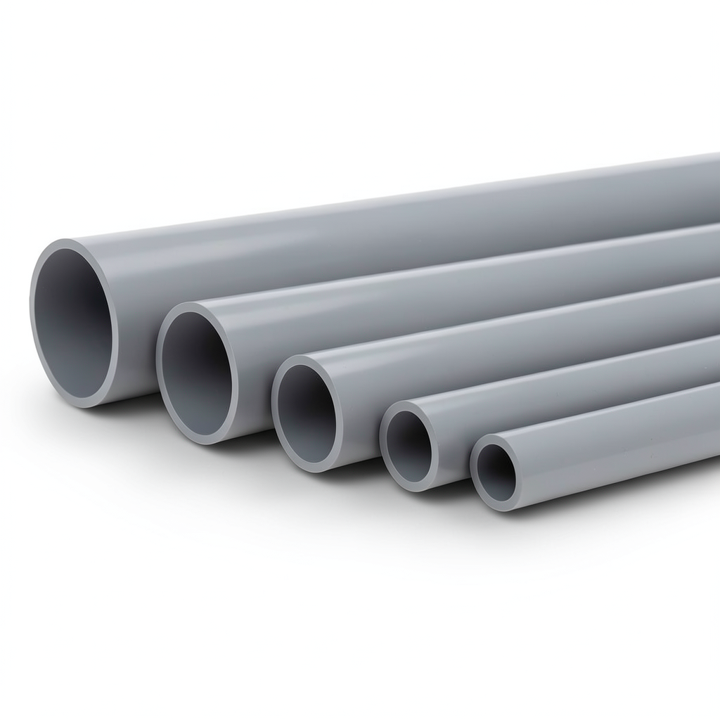 UPVC Pipes Nominal Pressure 4 Bar Outside Diameter 200 mm Thickness 4 mm Gray