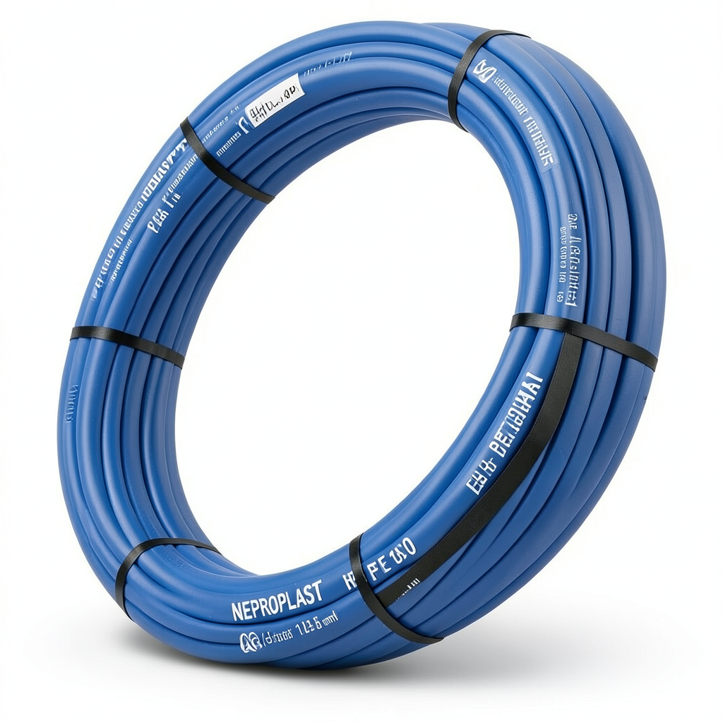 Neproplast HDPE Pipes PE 100 Pressure 20 Bar Outside Diameter 125 mm Thickness 14 mm Blue | NEPROPLAST
