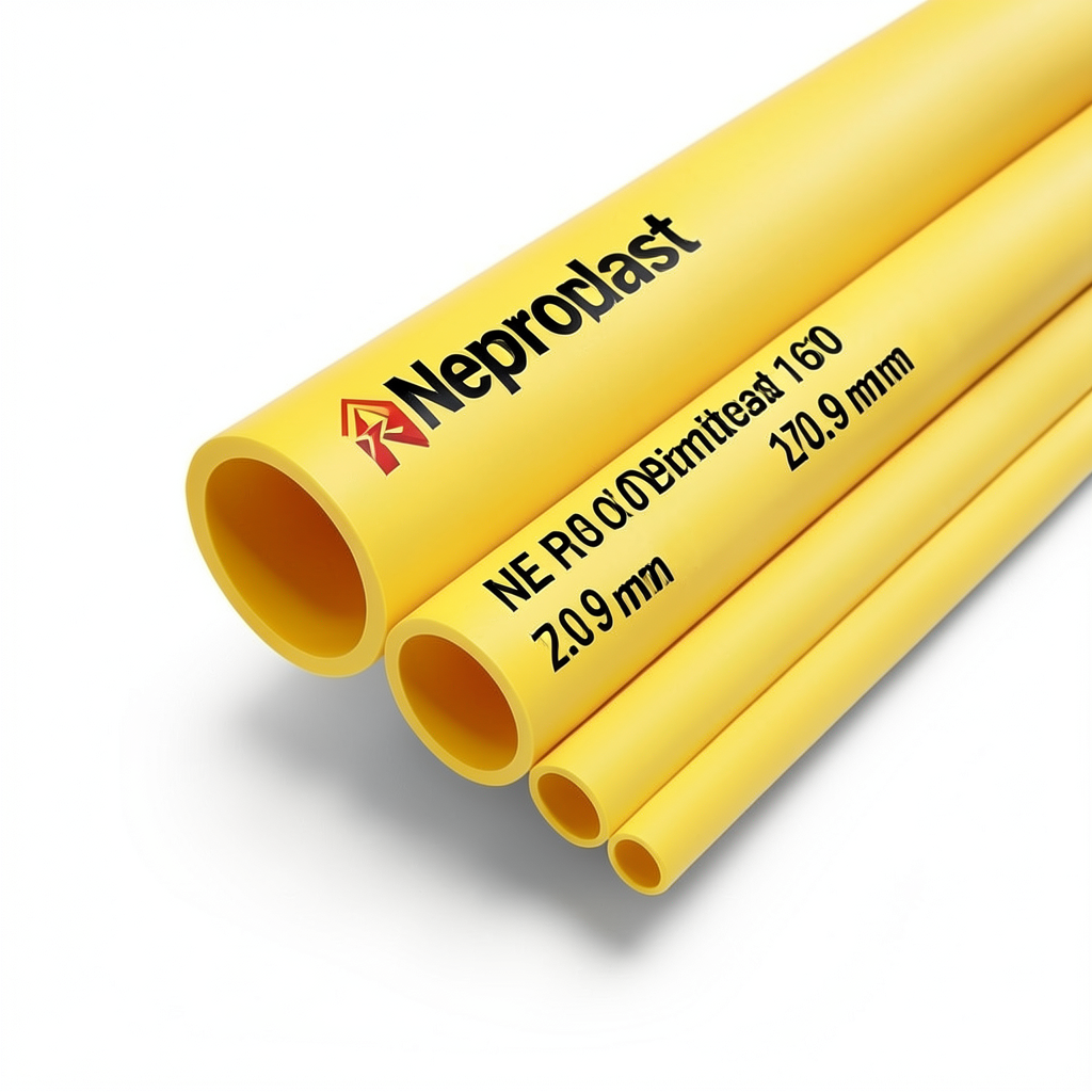 Neproplast HDPE Pipes PE 100 Pressure 20 Bar Outside Diameter 160 mm Thickness 17.9 mm Yellow | NEPROPLAST