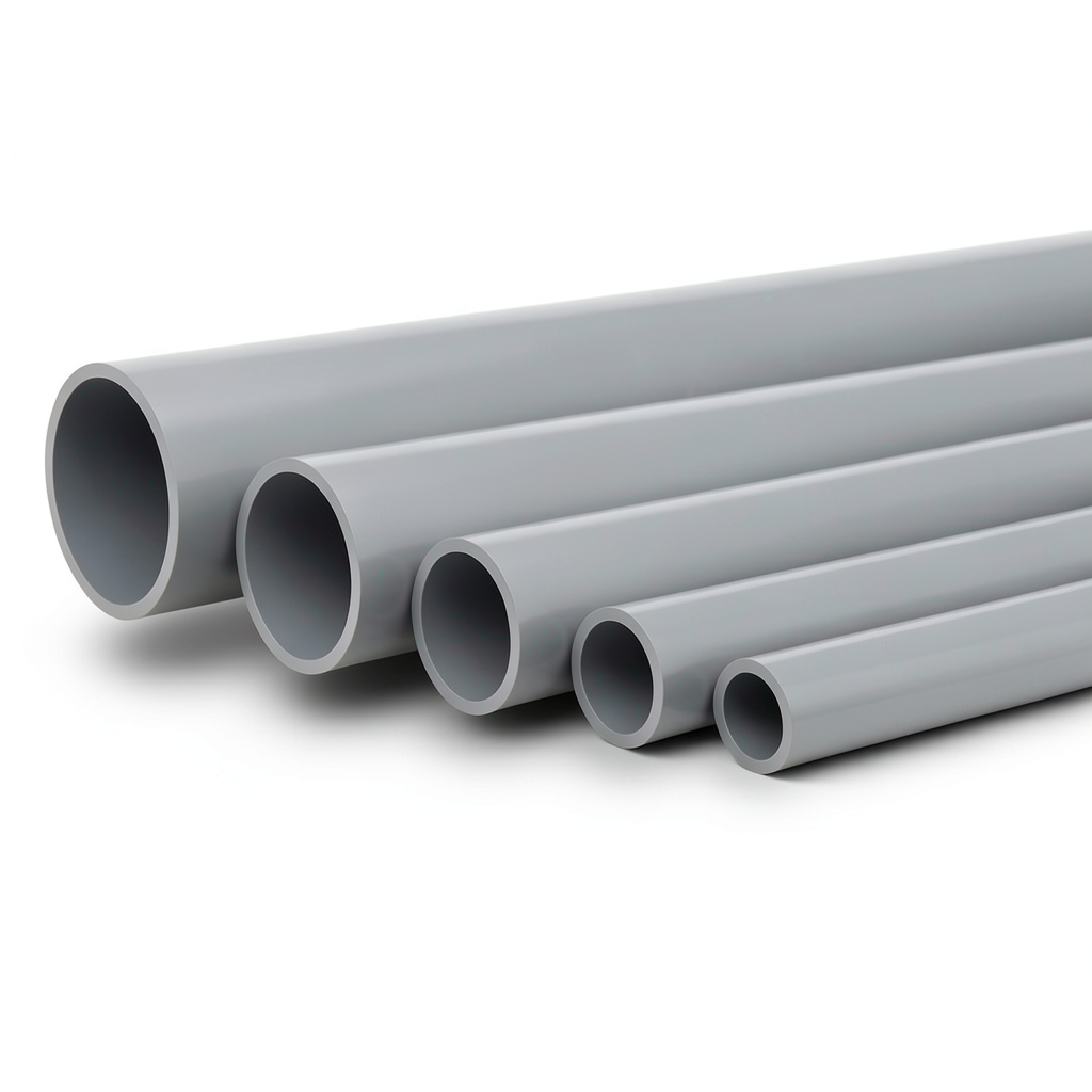 UPVC Pipes Nominal Pressure 4 Bar Outside Diameter 125 mm Thickness 2.5 mm Gray