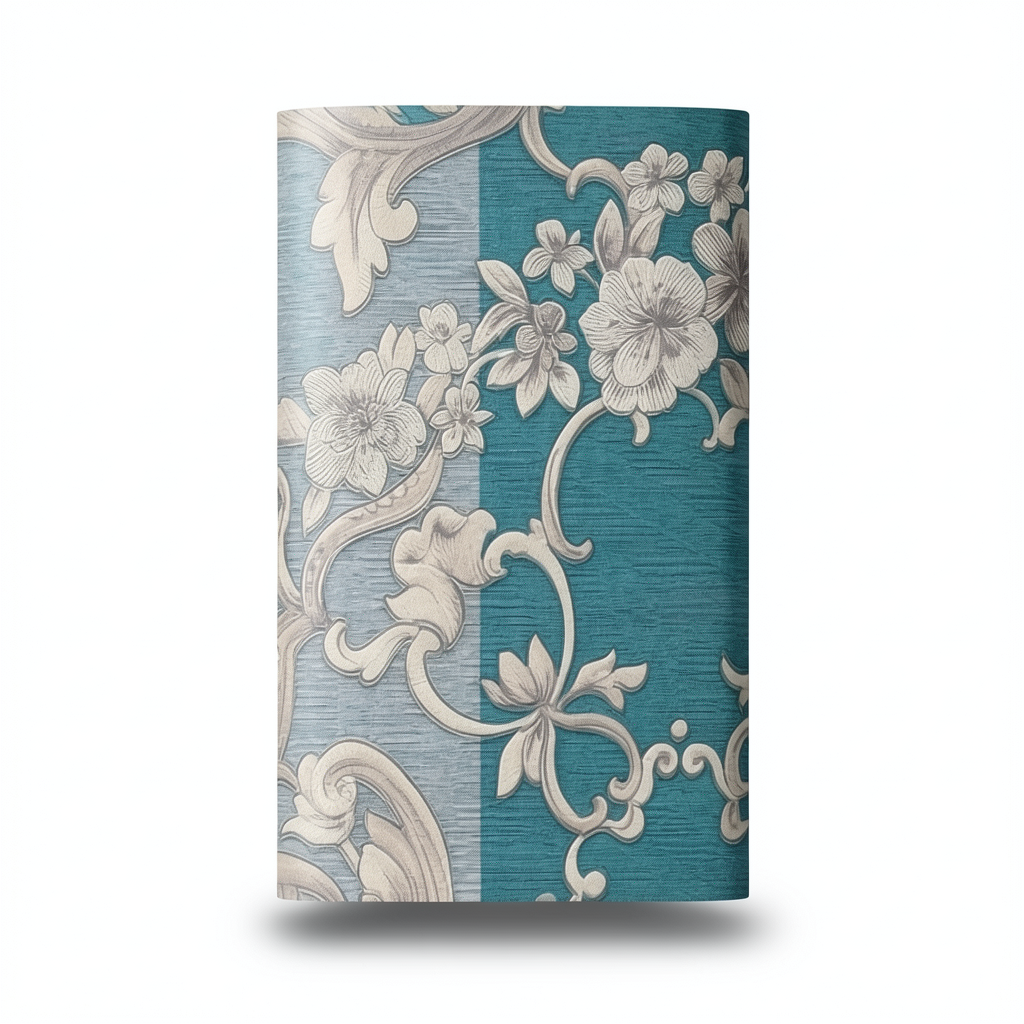 Classic Wallpaper Length 10m, Width 0.70m, Turquoise with Beige Color, Model rc16076