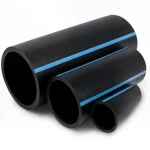 مواسير HDPE الوطني لشبكات المياه  ضغط 25 بار قطر خارجي 110 مم سمك 10 مم لون اسود