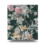 Italian Wallpaper Floral Design 10 m x 0.70 m Dark Green