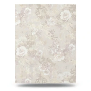 Italian Wallpaper Floral Design 10m x 1.06m Light Beige