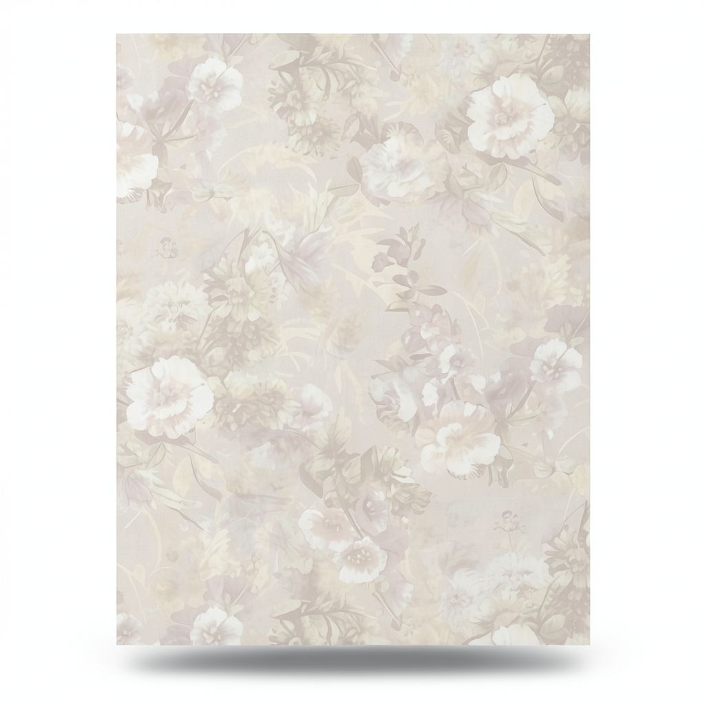 Italian Wallpaper Floral Design 10m x 1.06m Light Beige