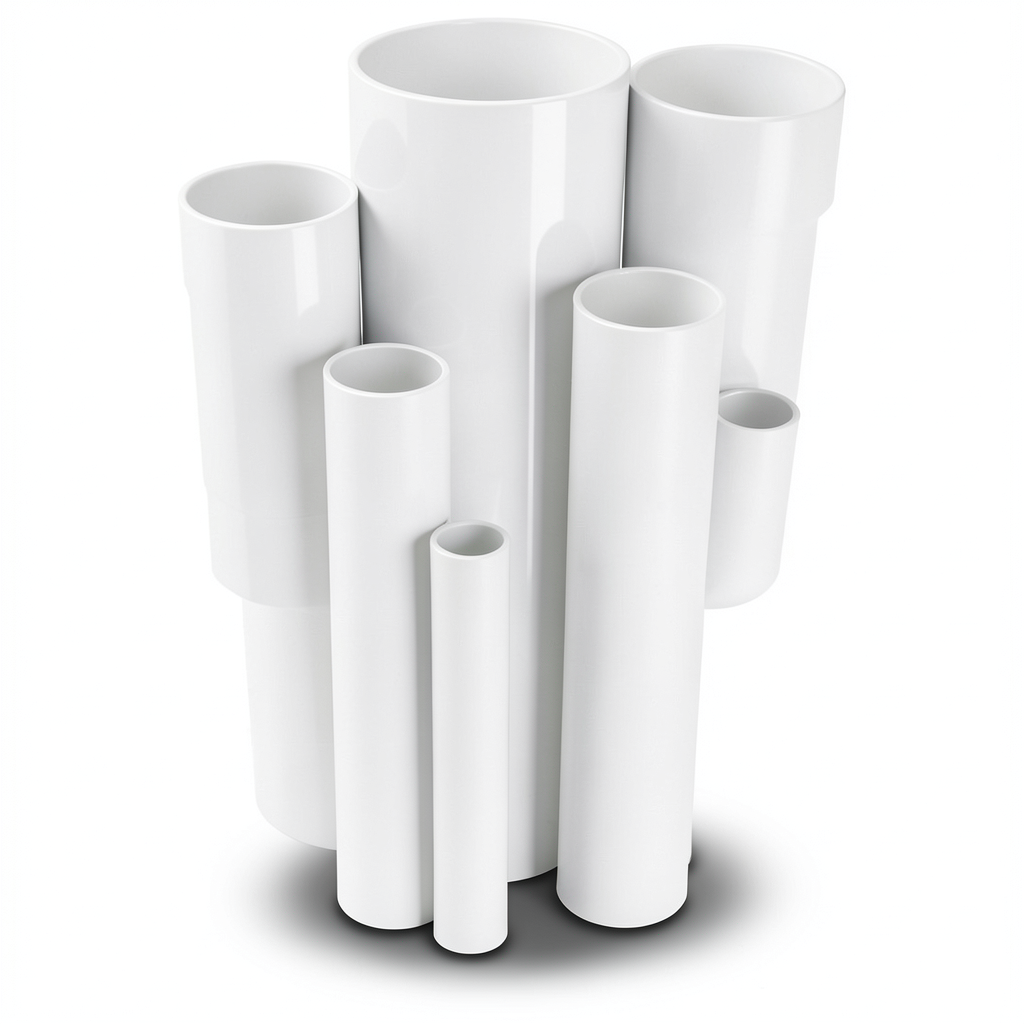 مواسير UPVC ضغط اسمي 10 بار قطر خارجي 450 مم سمك 21.5 مم لون أبيض