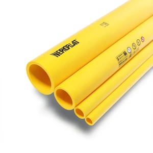 مواسير HDPE بولي إيثيلين PE 100 ضغط 16 بار قطر خارجي 250 مم سمك 27.9 مم لون أصفر | نيبروبلاست