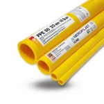 مواسير HDPE بولي ايثيلين عالي الكثافة PE 80 ضغط 16 بار قطر 280 مم سمك 31.3 مم لون أصفر | نيبروبلاست