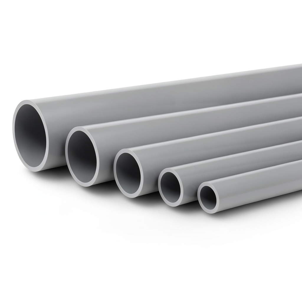 UPVC Pipes Nominal Pressure 4 Bar Outside Diameter 630 mm Thickness 12.4 mm Gray