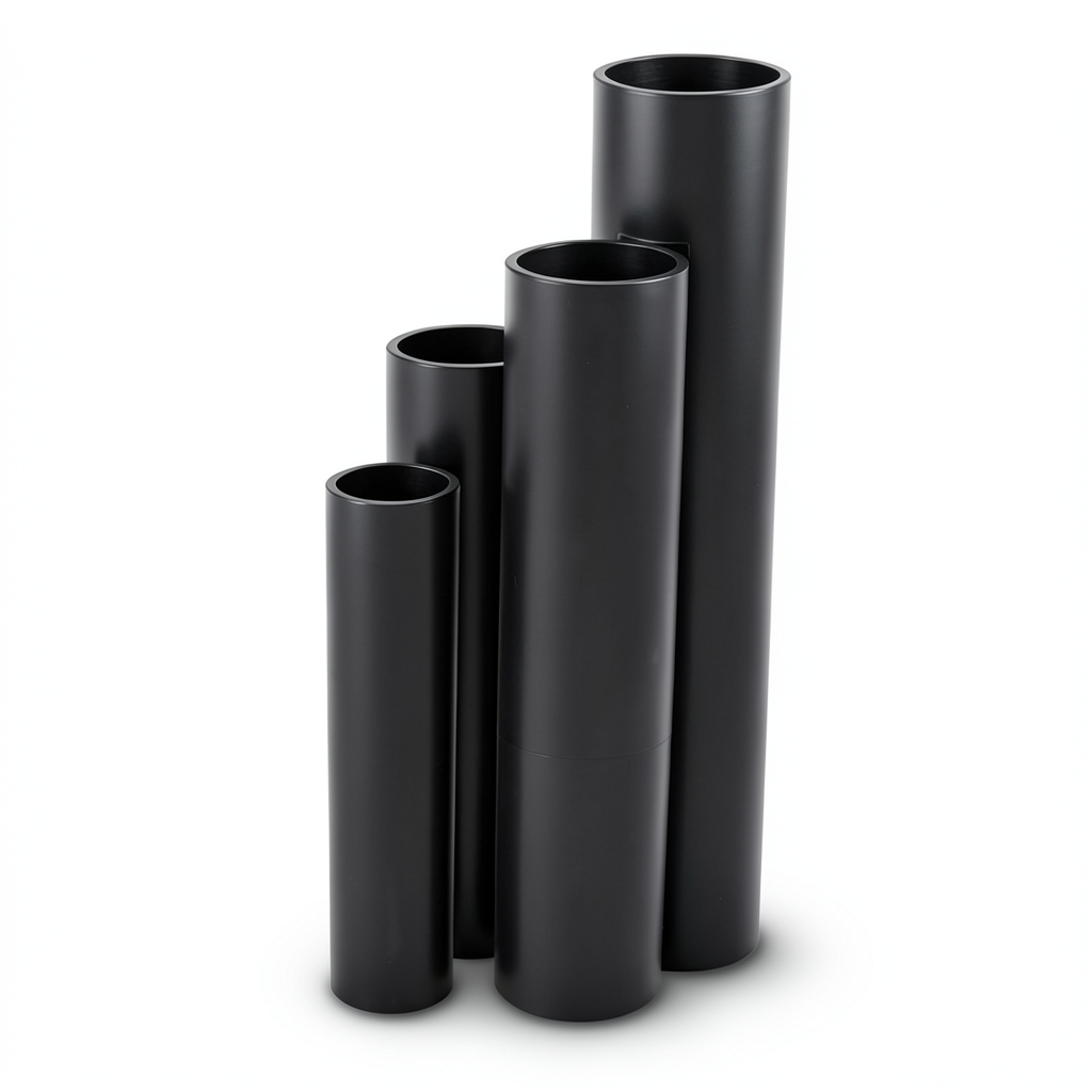 مواسير HDPE نسبة الأبعاد القياسية SDR 11 قطر خارجي 710 مم سمك 64.5 مم لون أسود
