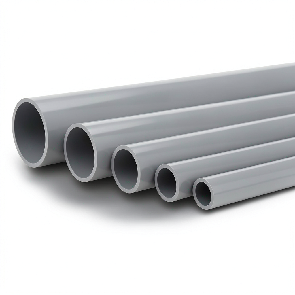 UPVC Pipes Nominal Pressure 10 Bar Outside Diameter 50 mm Thickness 2.4 mm Gray