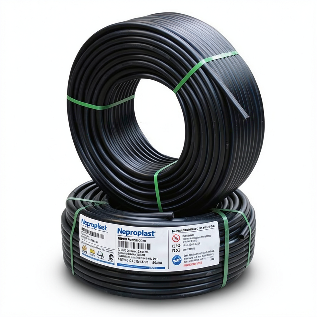 أنابيب HDPE نيبروبلاست PE 100 ضغط 20 بار قطر خارجي 32 مم سمك 3.6 مم لون أسود | نيبروبلاست