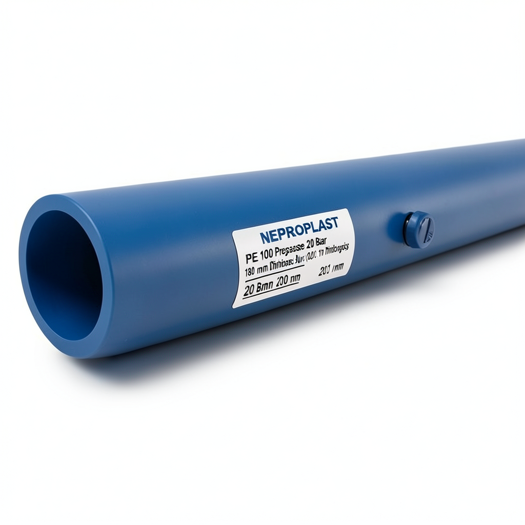 أنابيب HDPE PE 100 ضغط 20 بار قطر 180 مم سمك 20.1 مم لون أزرق | نيبروبلاست