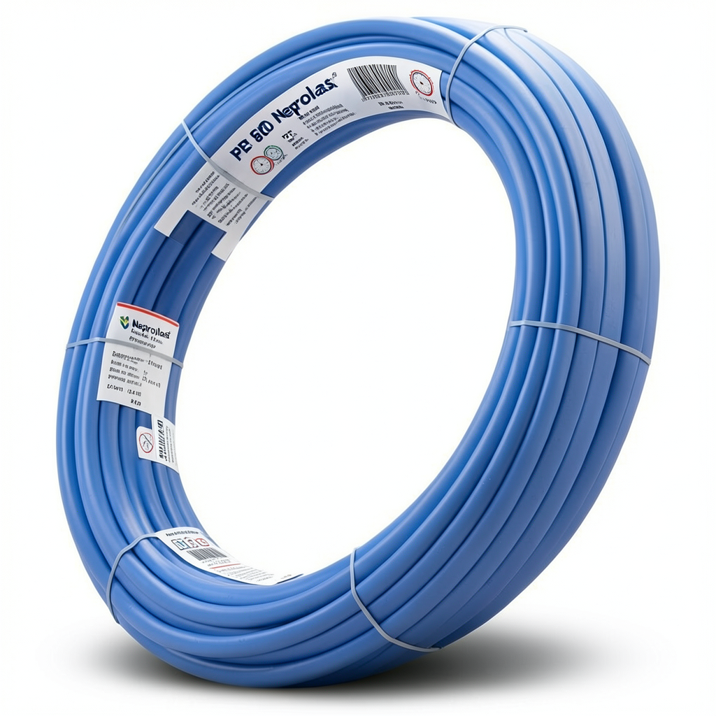 أنابيب HDPE نيبروبلاست PE 80 ضغط 16 بار قطر خارجي 25 مم سمك 2.8 مم لون أزرق | نيبروبلاست