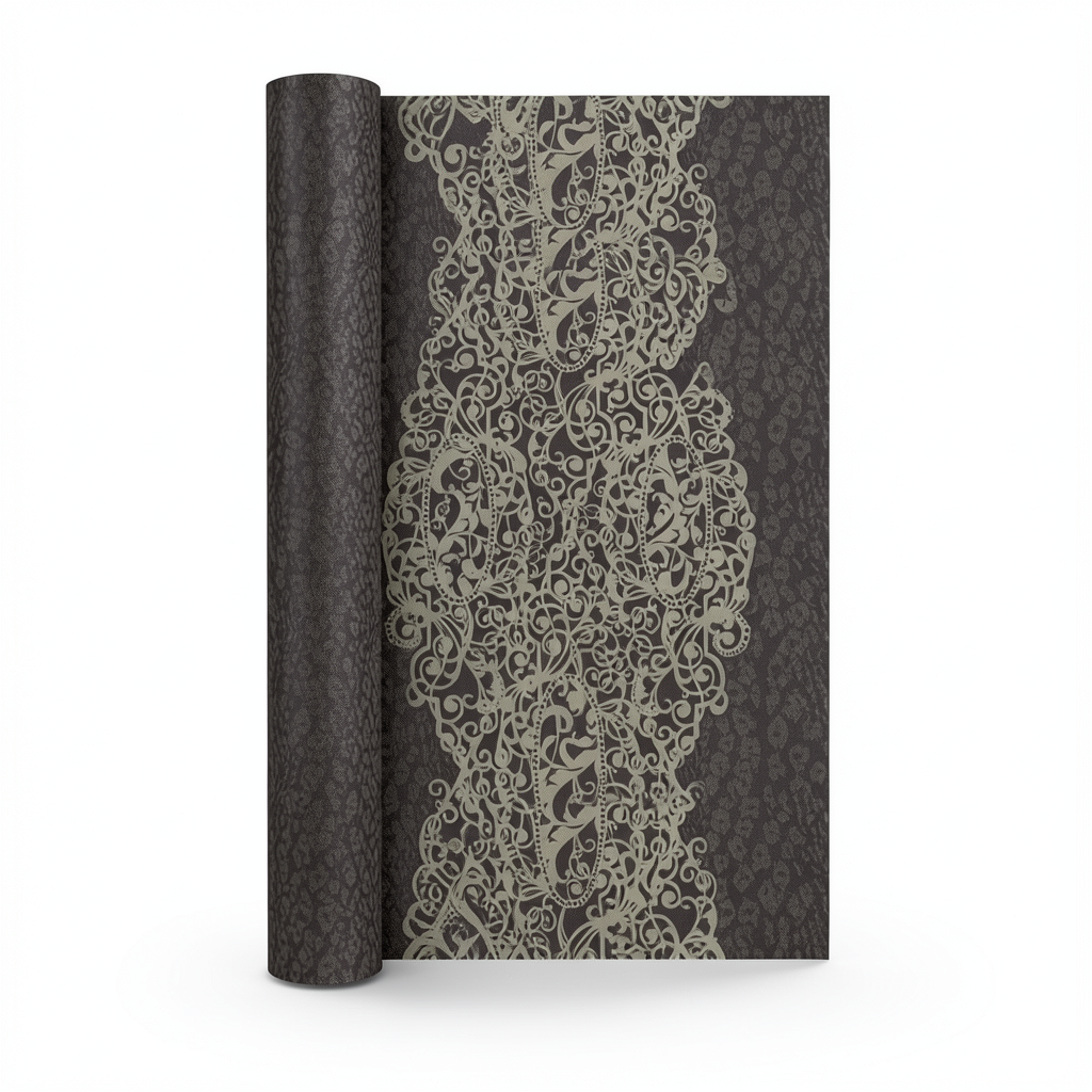 Patterned Wallpaper 10 m x 0.70 m Dark Brown, Model 14008