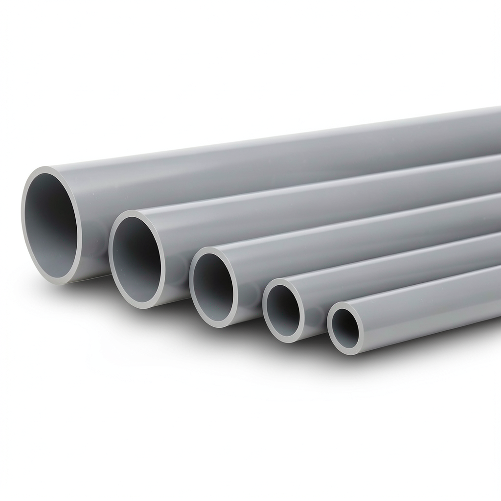UPVC Pipes Nominal Pressure 6 Bar Outside Diameter 90 mm Thickness 2.7 mm Gray