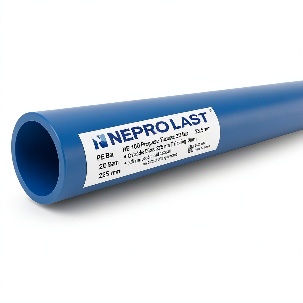 أنابيب HDPE PE 100 ضغط 20 بار قطر خارجي 225 مم سمك 25.2 مم أزرق | نيبروبلاست