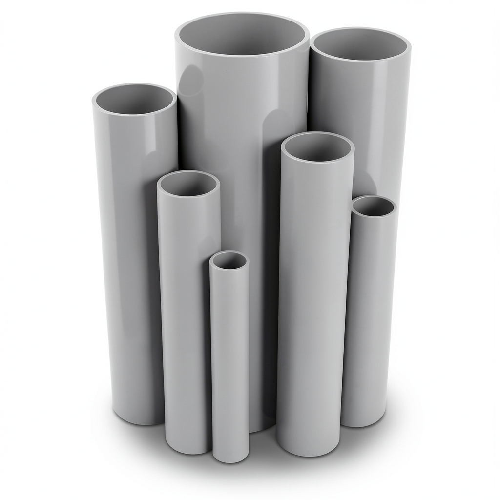 UPVC Pipes 6 Bar Pressure 355 mm Diameter 10.4 mm Thickness Gray