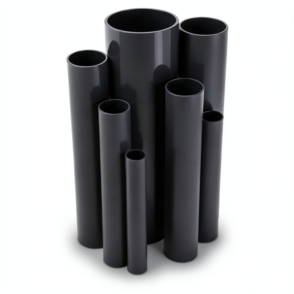 مواسير UPVC ضغط اسمي 10 بار قطر خارجي 355 مم سمك 16.9 مم لون اسود