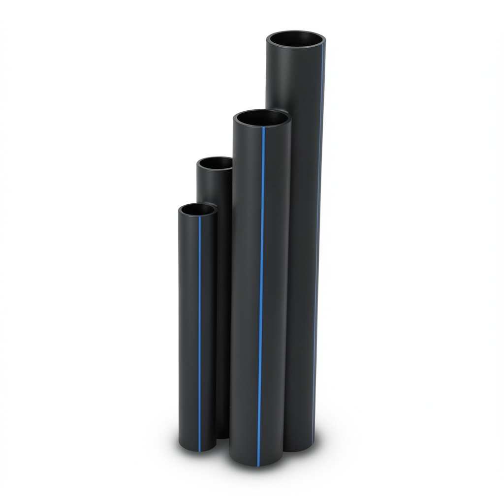 مواسير HDPE الجودة SDR 17.6 قطر خارجي 125 مم سمك 7.1 مم لون اسود