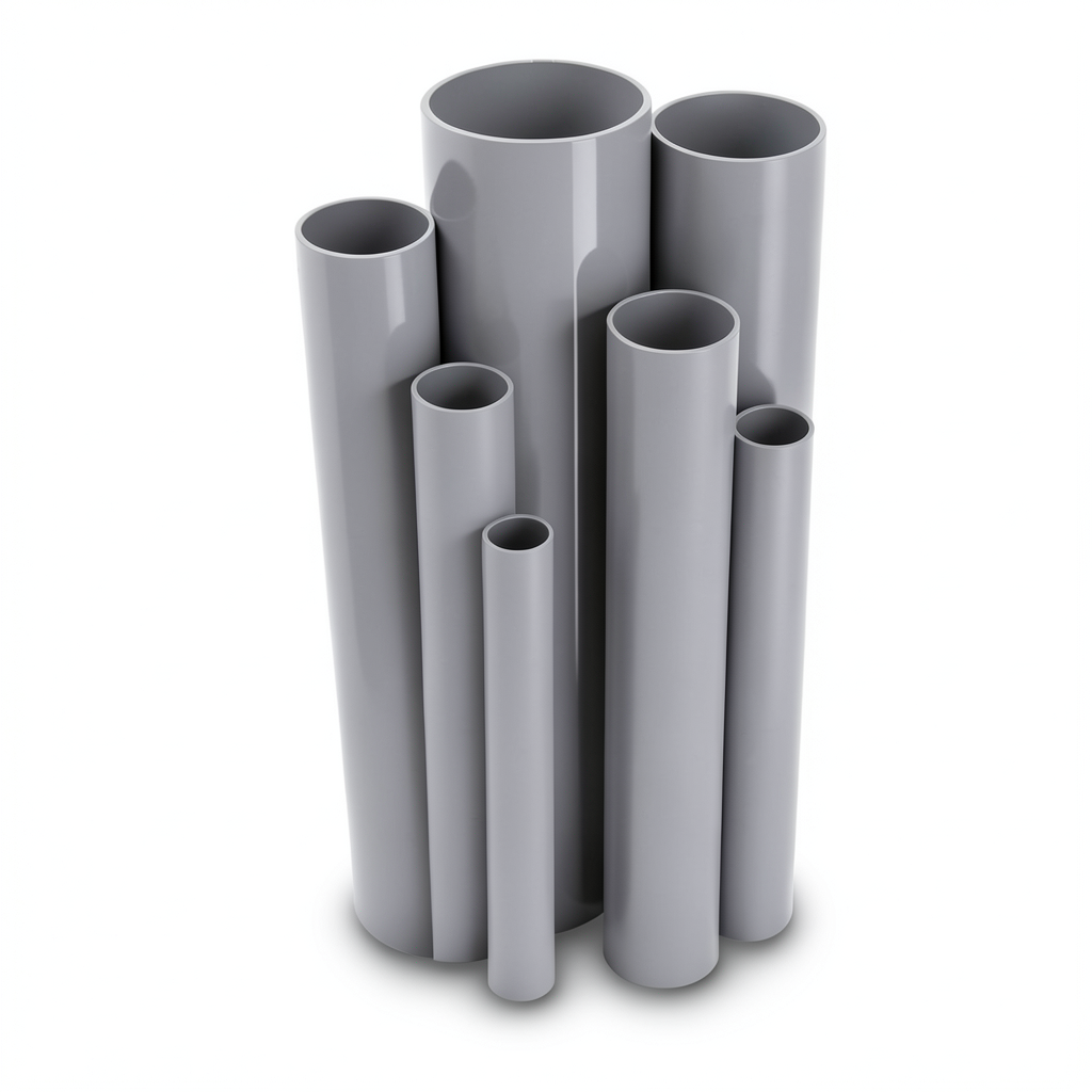 مواسير UPVC ضغط 2.5 بار قطر خارجي 400 مم سمك 3.2 مم لون رمادي