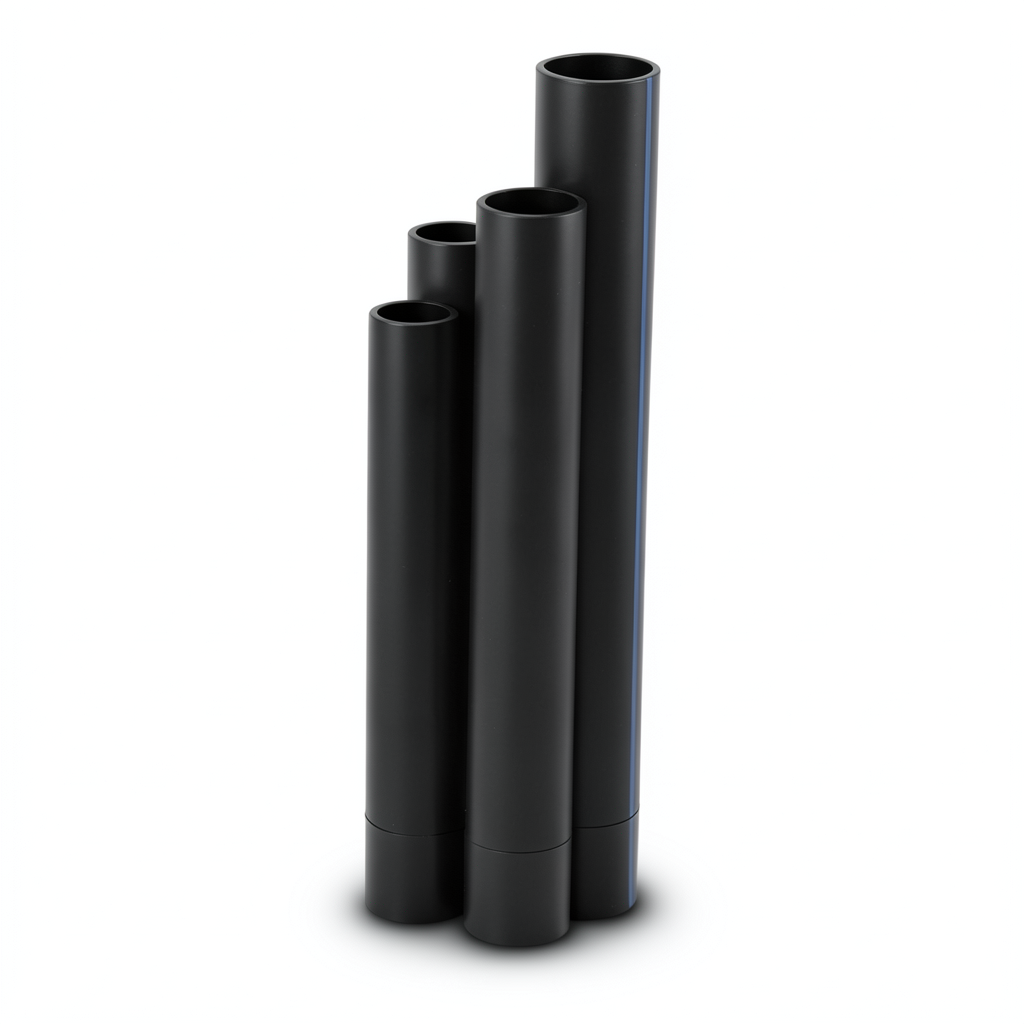 مواسير HDPE نسبة الأبعاد القياسية 13.6 قطر خارجي 110 مم سمك 8.1 مم لون أسود