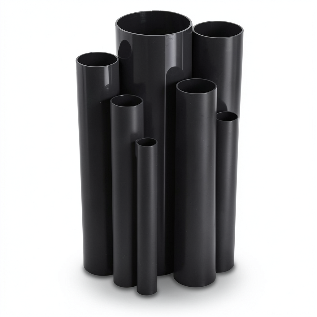 UPVC Pipes 4 Bar Pressure 400 mm Diameter 7.9 mm Thickness Black