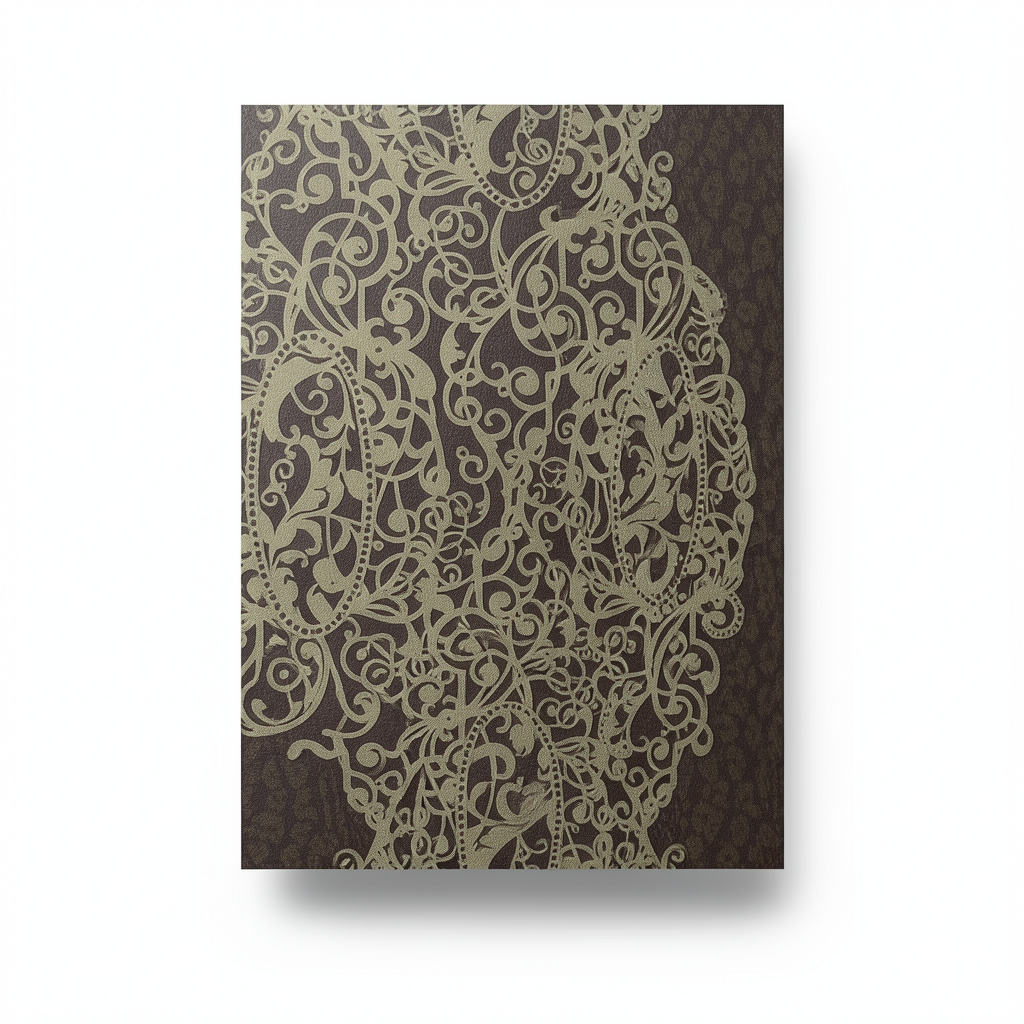 Patterned Wallpaper 10 m x 0.70 m Dark Brown, Model 14008