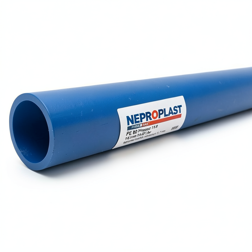 HDPE Pipes PE 80 Pressure 16 Bar 140 mm OD Thickness 15.7 mm Blue | NEPROPLAST