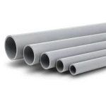 أنابيب UPVC ضغط اسمي 6 بار قطر خارجي 40 مم سمك 1.8 مم لون رمادي