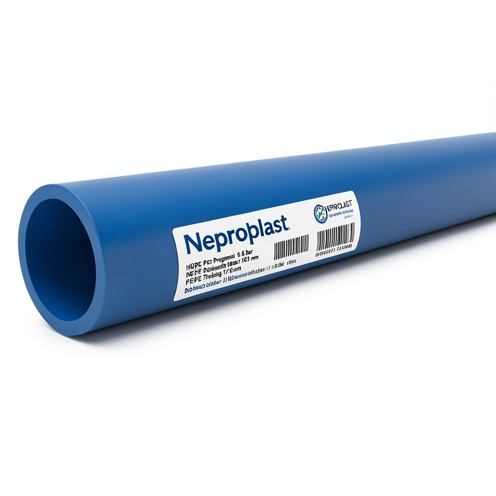 أنابيب HDPE نيبروبلاست PE 80 ضغط 16 بار قطر خارجي 160 مم سمك 17.9 مم أزرق | نيبروبلاست